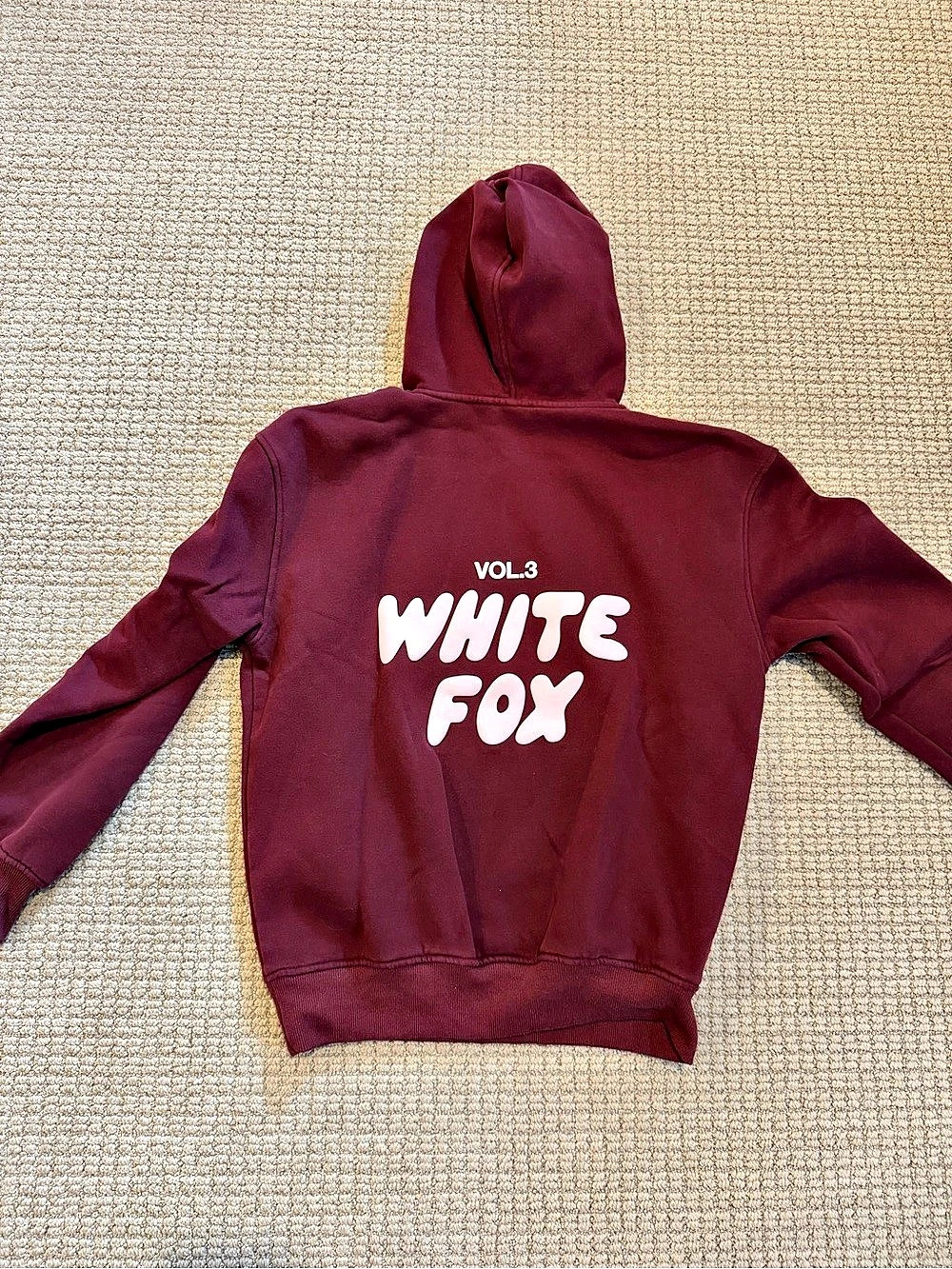 White Fox Vol.3 White Fox Burgundy Hoodie Size XS